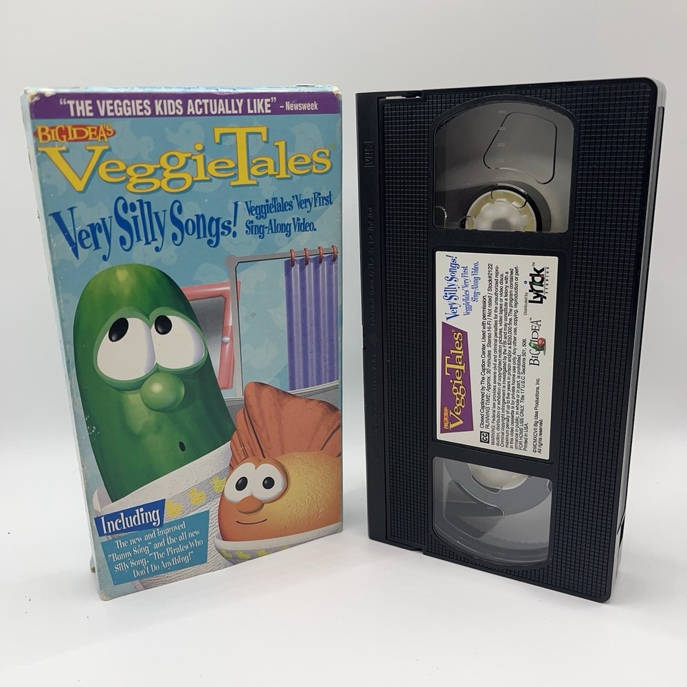VeggieTales Very Silly Songs Sing Along VHS Video Kid Tape God Christian Vintage